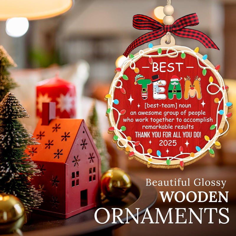 HEXMOZ Christmas Team Gifts for Coworkers, Employees - Thank You, Appreciation Gifts for Work Team, Group, Boss Lady, Work Bestie - Best Team Ever Keepsake, Christmas Ornaments Tree Decoration 2025 - Image 5